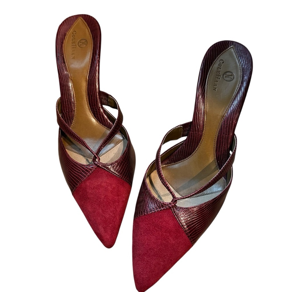 Cole Haan Burgundy Red Pointed Toe Slingback Heels